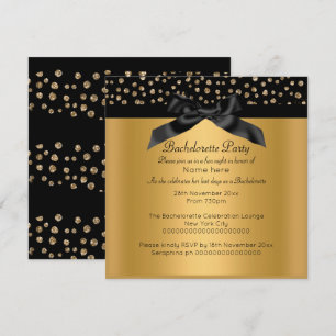 GOLD BLACK LEOPARD DIAMOND BACHELORETTE INVITATIE KAART