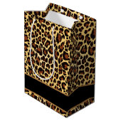 Gold Black Leopard Fabulous 40 Birthday A12 Medium Cadeauzakje (Achterkant Gekanteld)