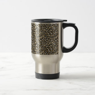 Gold Black Leopard Print Reisbeker