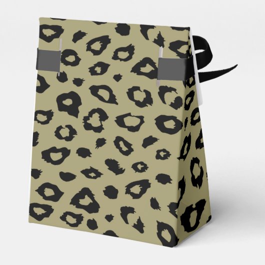 Gold Black leopard-printer Bedankdoosjes (Achterkant)