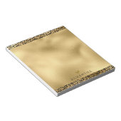 Gold Black Leopard-printer op maat Notitieblok (Schuin)