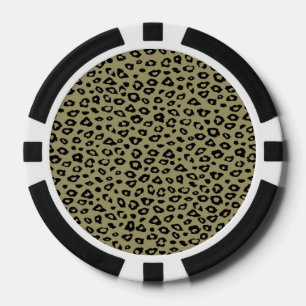 Gold Black leopard-printer Poker Chips