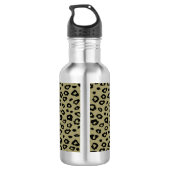 Gold Black leopard-printer Waterfles (Achterkant)