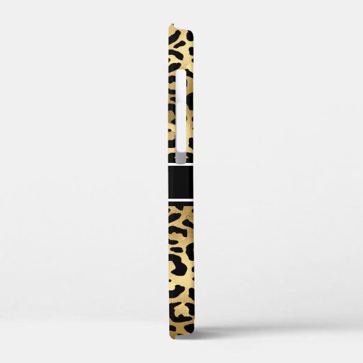 Gold Black Leopard Spots Monogram Case-Mate iPhone Case (Achterkant / Links)