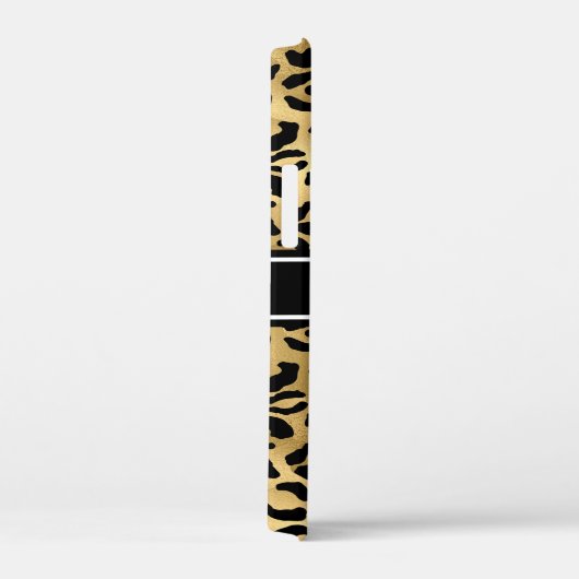 Gold Black Leopard Spots Monogram Case-Mate iPhone Case (Achterkant / Rechts)