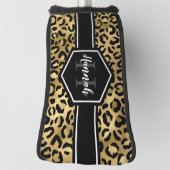 Gold Black Leopard Spots Monogram Golfheadcover (Draai 90)