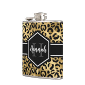Gold Black Leopard Spots Monogram Heupfles (Links)