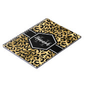 Gold Black Leopard Spots Monogram Notitieboek (Linkerzijde)