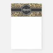 Gold Black Leopard Spots Monogram Post-it® Notes (Voorkant)
