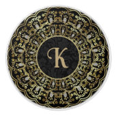 Gold & Black  Lijst keramische knop (Voorkant)