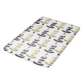 Gold Black Love Heart Badmat (Gekanteld)