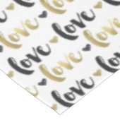 Gold Black Love Heart Tafelkleed (Gekanteld)