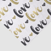 Gold Black Love Heart Tissuepapier (Detail)
