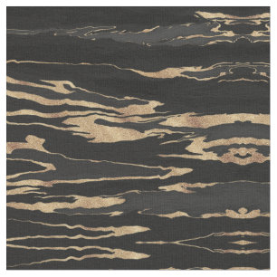 Gold Black Marble Abstract schilderen Stof