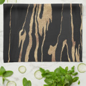 Gold Black Marble Abstract schilderen Theedoek (Gevouwen)