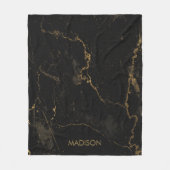 Gold Black Marmer Fleece Deken (Voorkant)