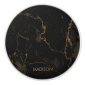 Gold Black Marmer Keramische Knop (Voorkant)
