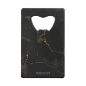 Gold Black Marmer Kredietkaart Flessenopener (Achterkant)