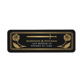 Gold Black Medieval Fantasy Sword Wedding Label (Voorkant)