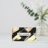 Gold Black Metallic geborsteld Visitekaartje (Staand voorkant)