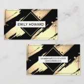 Gold Black Metallic geborsteld Visitekaartje (Voorkant / Achterkant)