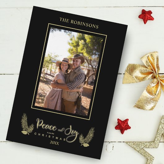 Gold Black Minimalist Chic-kerstfotoserie