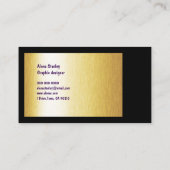 Gold Black Minimalist Visitekaartje (Achterkant)