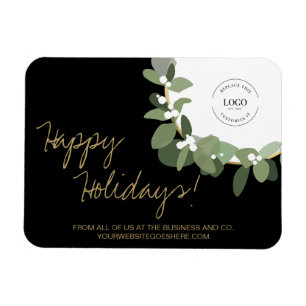 Gold Black Modern met uw Logo Company Holiday Magneet