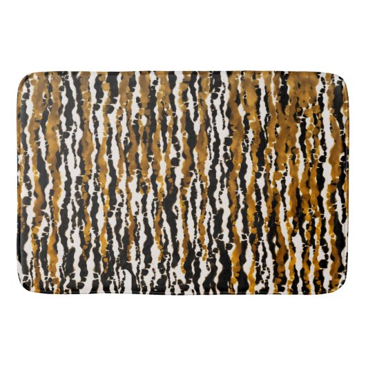 Gold & Black Modern Safari Rain Oerwoud Glam Badmat (Voorkant)