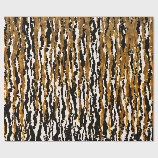 Gold & Black Modern Safari Rain Oerwoud Glam Party Cadeaupapier (Vlak)
