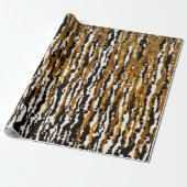 Gold & Black Modern Safari Rain Oerwoud Glam Party Cadeaupapier (Uitgerold)