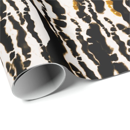 Gold & Black Modern Safari Rain Oerwoud Glam Party Cadeaupapier (Rol Hoek)