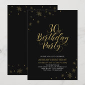 Gold & Black | Moderne et Chic Invitation pour un (Devant / Derrière)