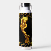 Gold Black Monochrome Achempo Opulent Swirl Liquid Waterfles (Voorkant)