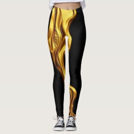 Gold Black Monochrome: Opulent Swirl Achempong Leggings
