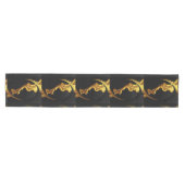 Gold Black Monochrome Opulent Swirl Liquid Designe Medium Tafelloper (Horizontaal)