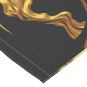 Gold Black Monochrome Opulent Swirl Liquid Designe Medium Tafelloper (Hoek)