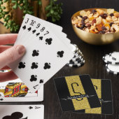 Gold Black Monogram Glitter Bicycle-speelkaarten Pokerkaarten (Insitu)