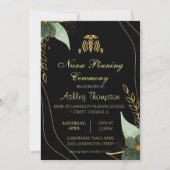 Gold Black Nuring Pinning Cérémonie Invitations (Devant)