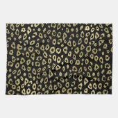 Gold Black Ombre Leopard Print Theedoek (Horizontaal)