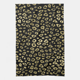 Gold Black Ombre Leopard Print Theedoek