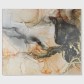 Gold Black Oranje Abstract Cadeaupapier (Vlak)