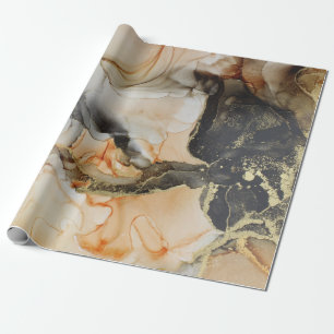 Gold Black Oranje Abstract  Cadeaupapier