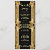 Gold Black Ornate Floral Wedding Programme (Dos)