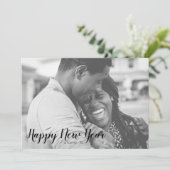 Gold & Black Paint Joyeux Carte photo du Nouvel An (Debout devant)