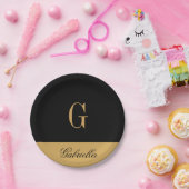 Gold Black Papieren Bordje (Feest)