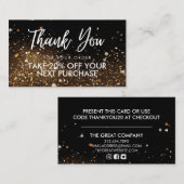 Gold Black Parties scintillant Beauté Salon Carte  (Devant / Derrière)