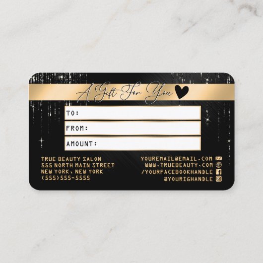 Gold Black Parties scintillant Drift Certificat ca (Dos)