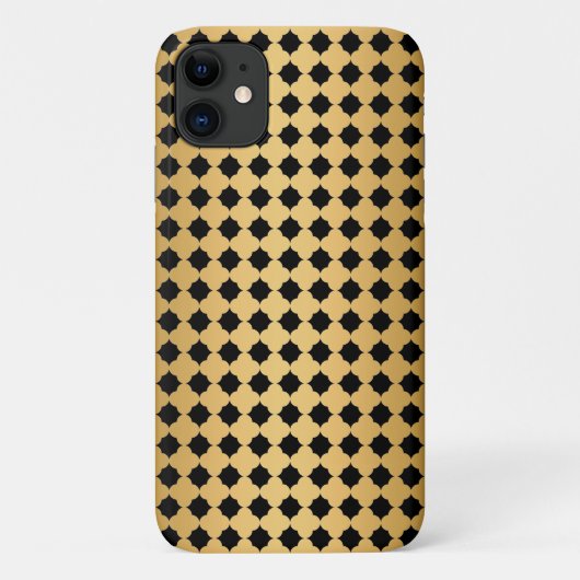 GOLD BLACK PATTERNED IPHONE HOESJE (Achterkant)