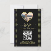 Gold & Black Polka Dot Personalized wedding RSVP Kaartje (Voorkant)